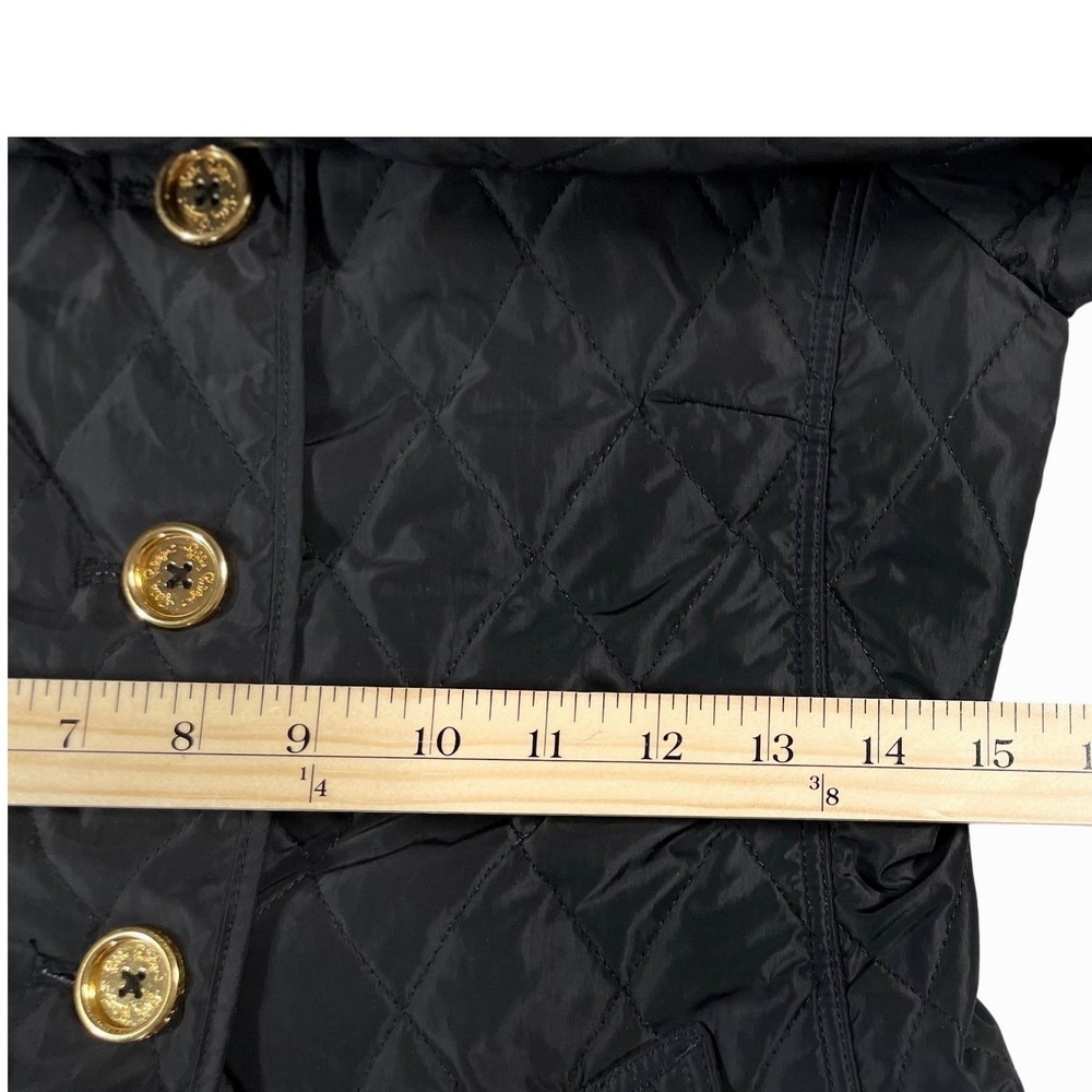 Lilly Pulitzer XXS Quilted Jacket Black Gold Button Colorful Lining Cuff Design - Picture 9 of 16